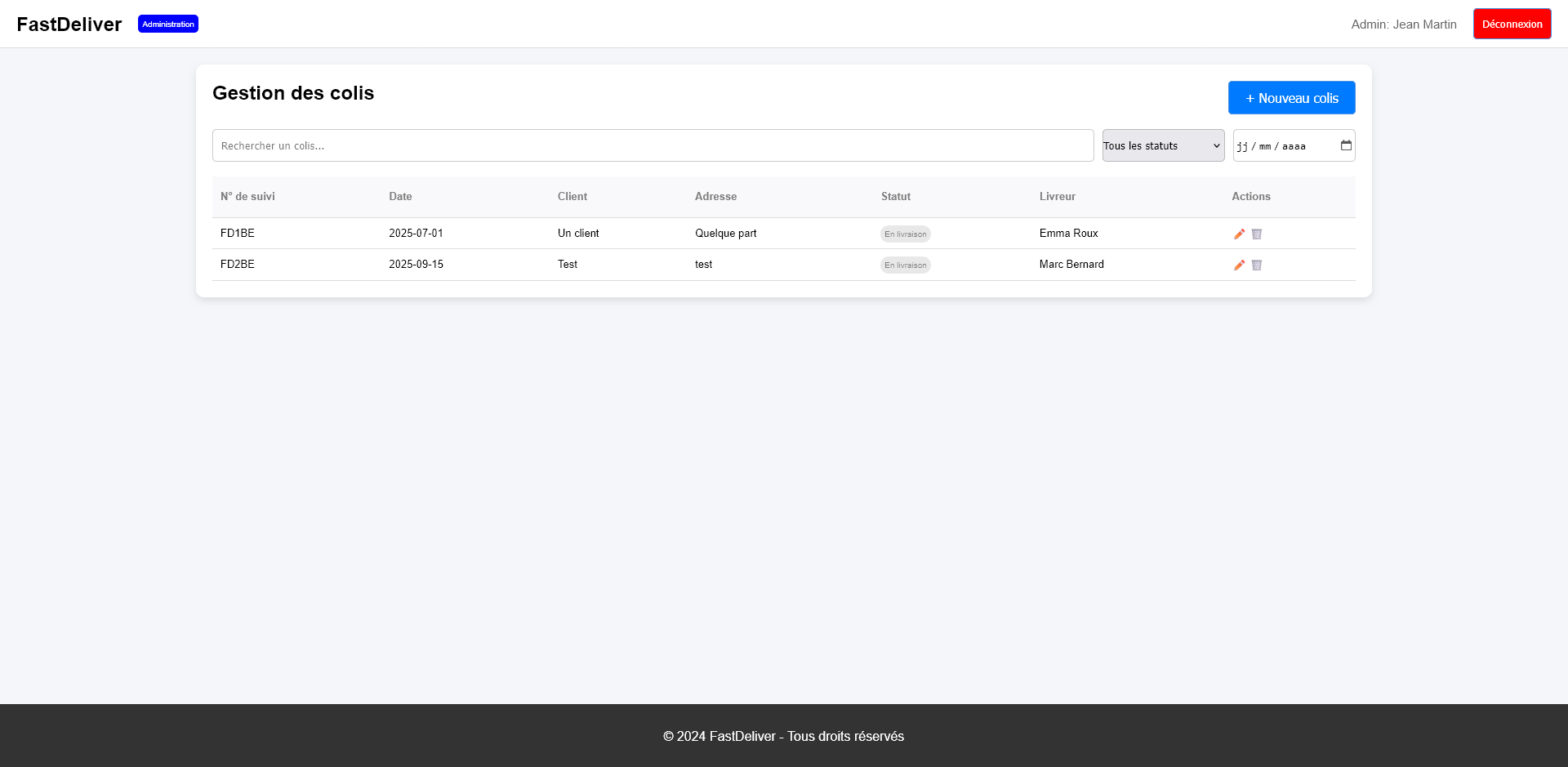 fastdeliver - Site de gestion de colis thumbnail 3